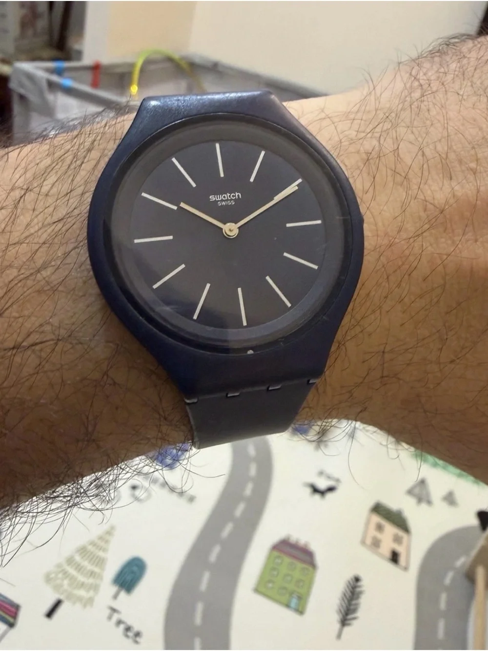Swatch Skin Skindeep Ultra-Thin Navy Blue Dial Men's Watch SVUN107.